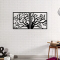 Decoratiune de perete, Tree Metal Decor, metal, 100 x 50 cm, negru