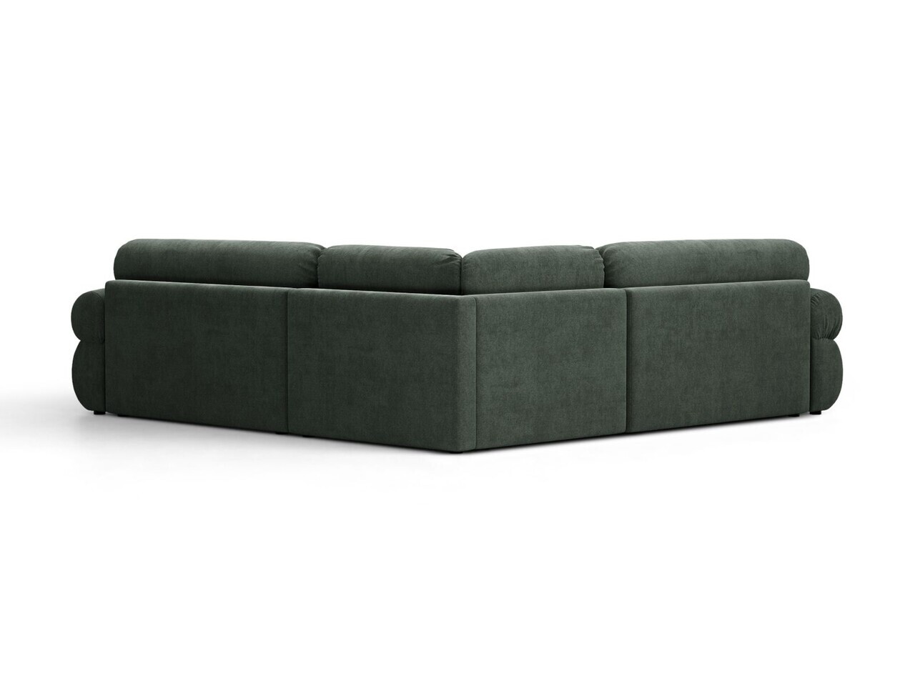 Coltar simetric 5 locuri, Ophelia, Micadoni Home, 259x259x84 cm, tesatura structurata, verde muschi — imaginea 3