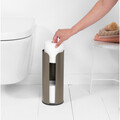 Suport role rezerva hartie igienica, Brabantia, Balance Platinum, 13.2x13.2x32.1 cm, otel, gri inchis