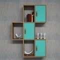 Raft pentru perete Flora, Hommy Craft, 50x20x112.6 cm, turcoaz/maro