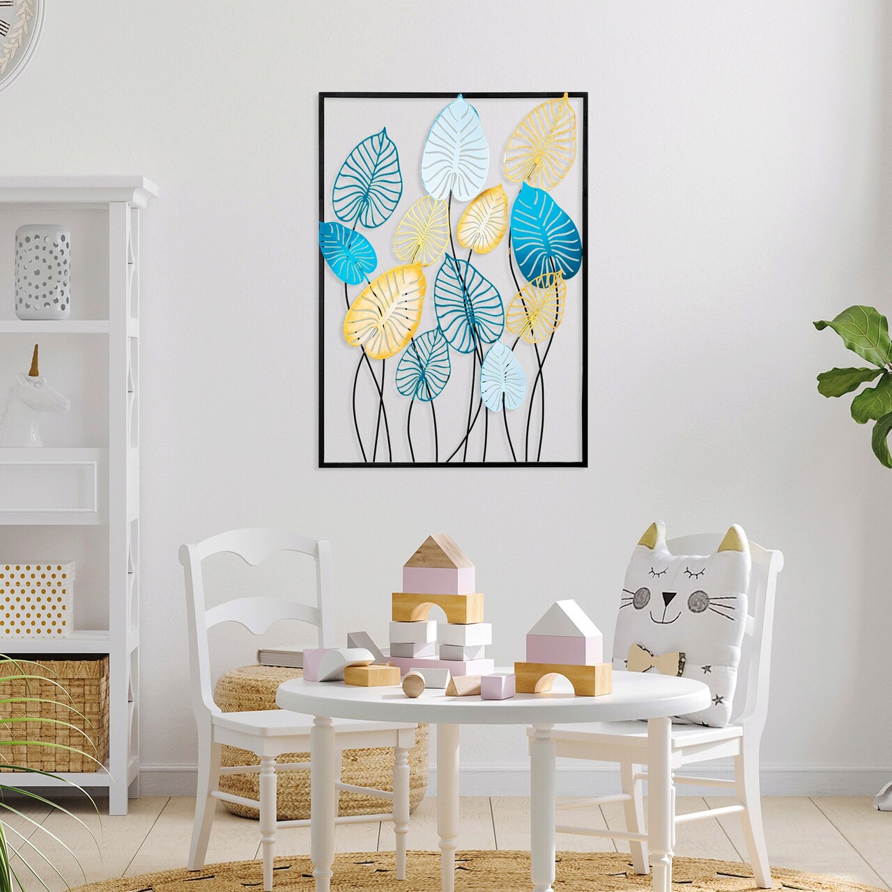 Decoratiune de perete, Atmi 2, Metal, Dimensiune: 70 x 50 cm, Multicolor - 1 | YEO