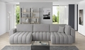 Coltar extensibil stanga 6 locuri ELTAP, LT-03NU, Bonito, 350x175x92 cm, lemn/poliester, gri deschis