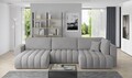 Coltar extensibil stanga 6 locuri ELTAP, LT-03NU, Bonito, 350x175x92 cm, lemn/poliester, gri deschis