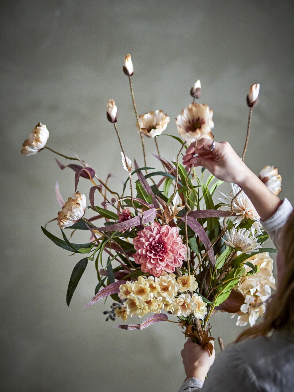 Buchet flori artificiale, Bloomingville, Hazy, 40x104 cm, poliester/polietilena, natural - imagine 3