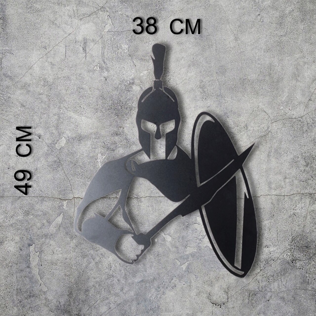 Decoratiune de perete, Sparta, Metal, Dimensiune: 38 x 49 cm, Negru - 2 | YEO