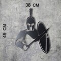 Decoratiune de perete, Sparta, Metal, Dimensiune: 38 x 49 cm, Negru