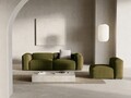 Canapea 3 locuri, Bergamo, Cosmopolitan Design, 264x108x70 cm, catifea chenille raiata, verde