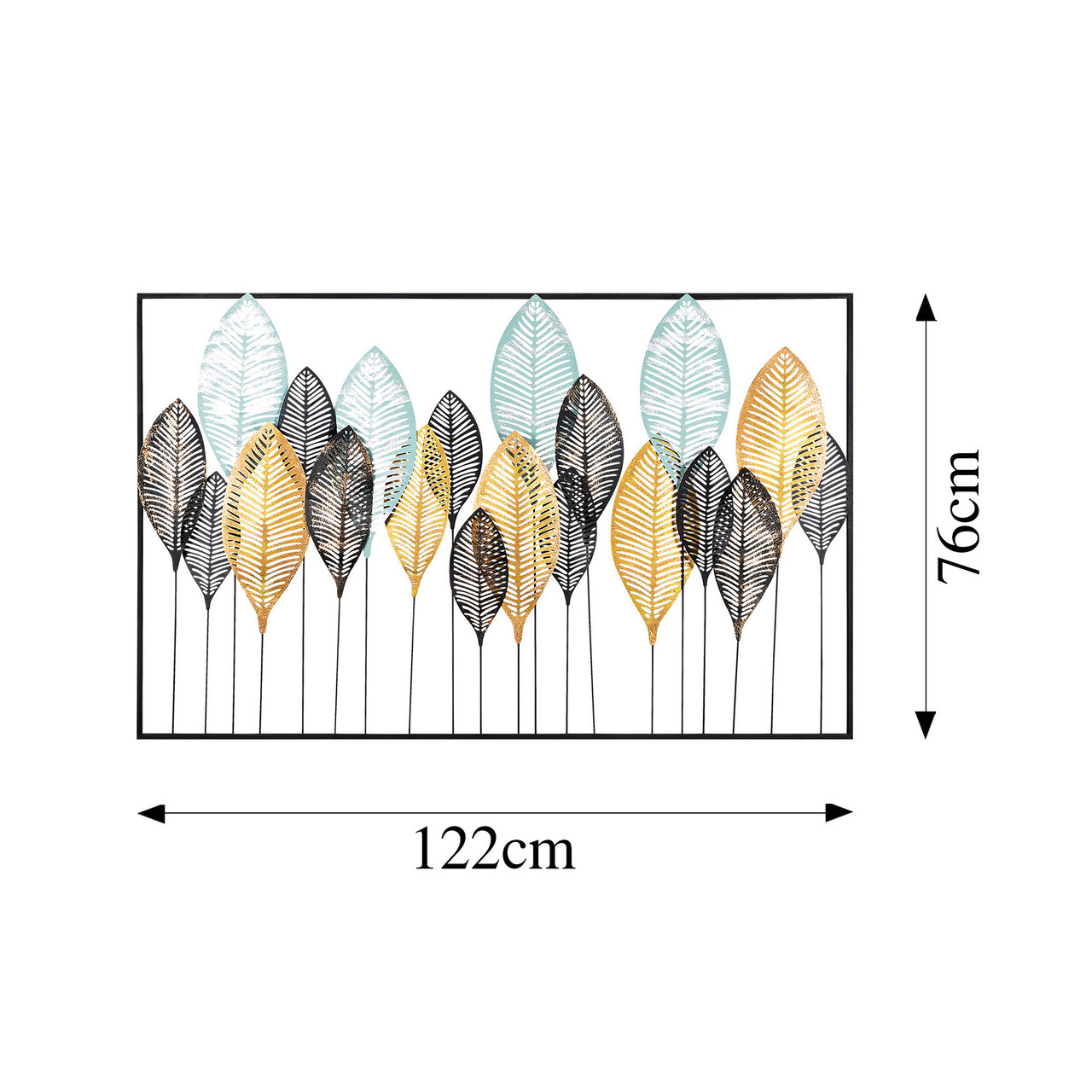 Decoratiune de perete, Sinuate, Metal, Dimensiune: 122 x 76 cm, Multicolor