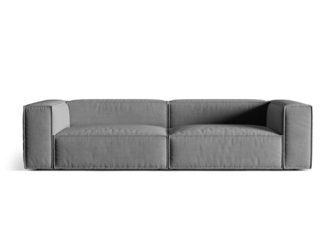 Canapea 5 locuri, Nuria-88, Micadoni Home, 290x110x72 cm, catifea, gri