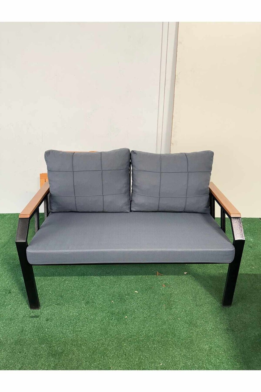 Set mobilier de gradina, Hanah Home, Nergiz 2+1+1, Metal, Albastru inchis - view 5