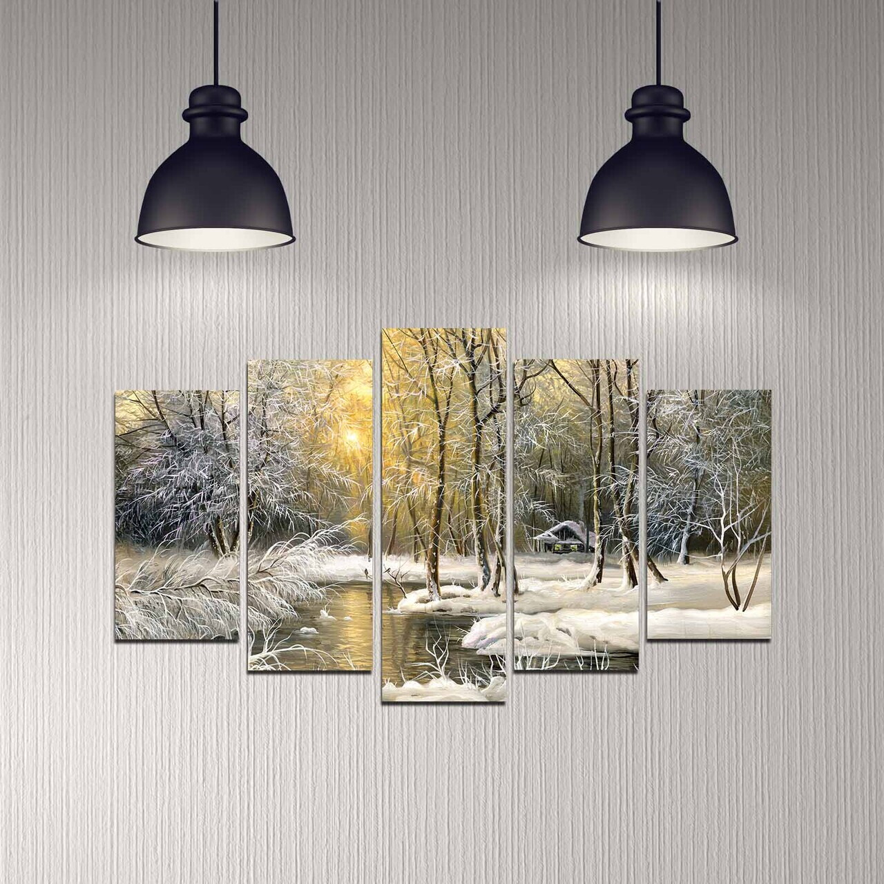 Tablou decorativ MDF 5DMDF-1 MDF Dimensiune: 20 x 60 cm (1 bucată) Multicolor