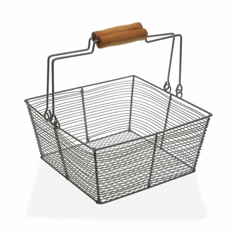 Cos pentru fructe squared, versa, 22.5 x 22.5 x 10 cm, otel, gri