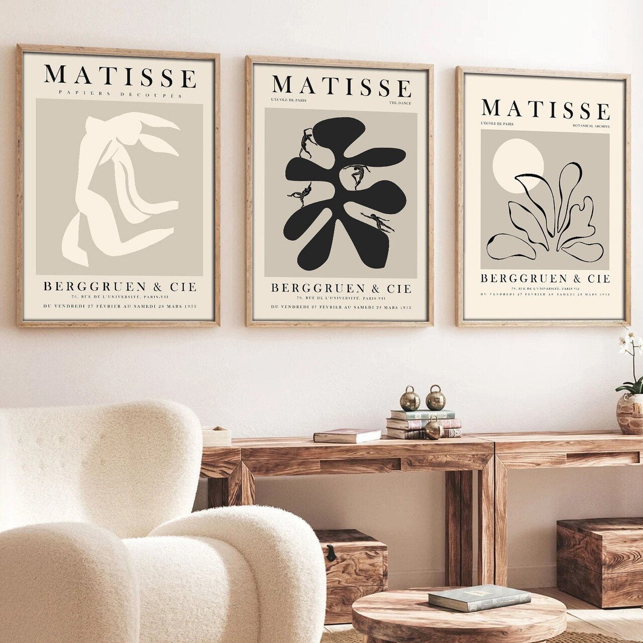 Set 3 tablouri decorative Huhu252 Cadru: 100% LEMN MASIV (Grosime: 2 cm) Multicolor