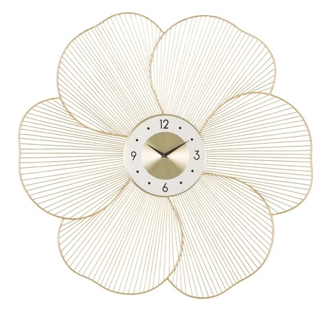 Ceas de perete petal, mauro ferretti, 83.5x80 cm, fier, auriu