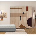 Dulap pentru haine, Vella, Loni 4 -969, 180x192x52 cm, PAL, Sonomo