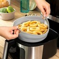 Cos de silicon pliabil pentru friteuza cu aer cald Fliynner, InnovaGoods, Ø21.5 x 7 cm, gri
