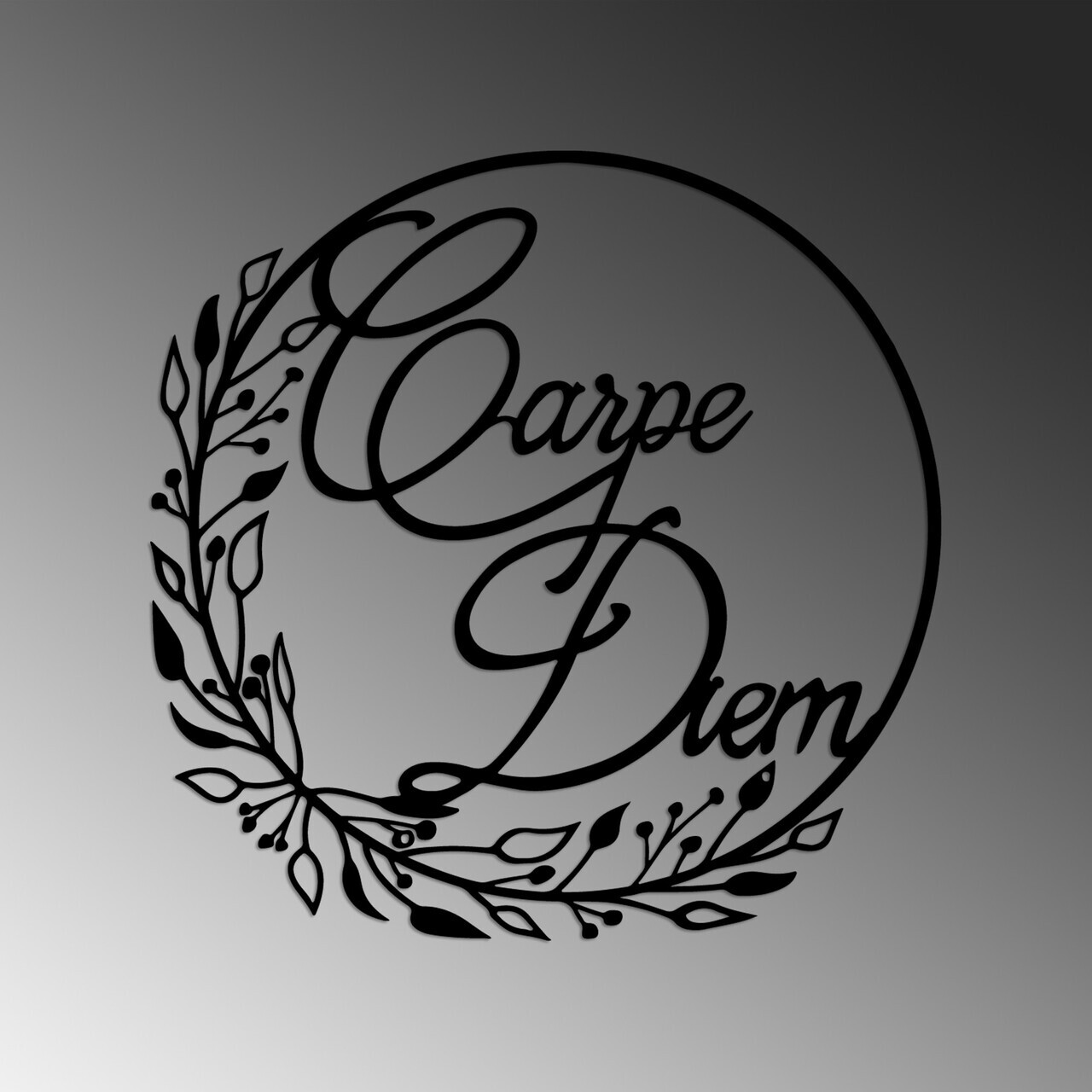 Decoratiune de perete, Carpe Diem 1, Dimensiuni: 56 x 56 cm, Negru — imaginea 5