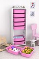 Dulap multifunctional, Estella, Zola 9N, Alb/Roz