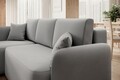 Coltar extensibil stanga 3 locuri ELTAP, Hadson, 206x150x89 cm, lemn/poliester, gri deschis