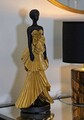 Figurina /sculptura decorativa  Fashion Gold Woman, Mauro Ferretti, 14.5x10x33 cm, polirasina, negru/auriu