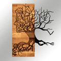 Decoratiune de perete, Muaz, lemn/metal, 45 x 58 cm, negru/maro