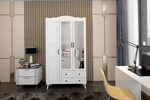 Dulap pentru haine, Glenevis, Bahar 613, 105x188x50 cm, Alb 105x188x50 imagine 2022