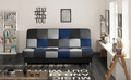 Canapea extensibila 3 locuri, ELTAP, Cayo, 192x90x90 cm, lemn/poliester, negru/albastru