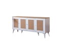 Consola, Wolina, Mount, 80x180x41 cm, MDF , Alb / Stejar