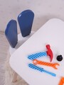 Set masa si scaun pentru copii, Bambini, Bunny One Chair Set, Albastru / Alb