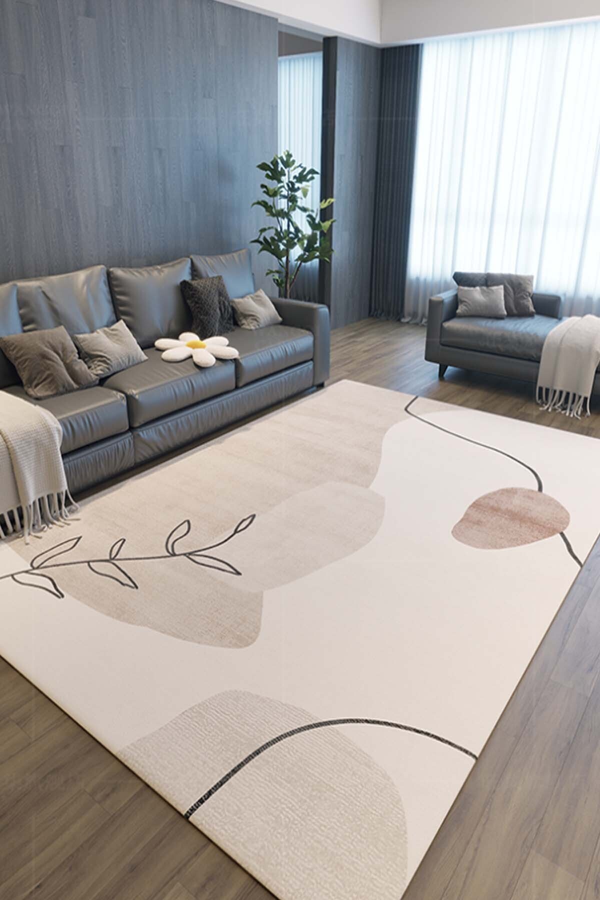 Covor, CLR-0000492-009, 100x300 cm, Poliester, Crem