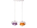 Lustra Afternoon tea, Deco Republic, E27, 2x60W, ceramica, portocaliu/mov