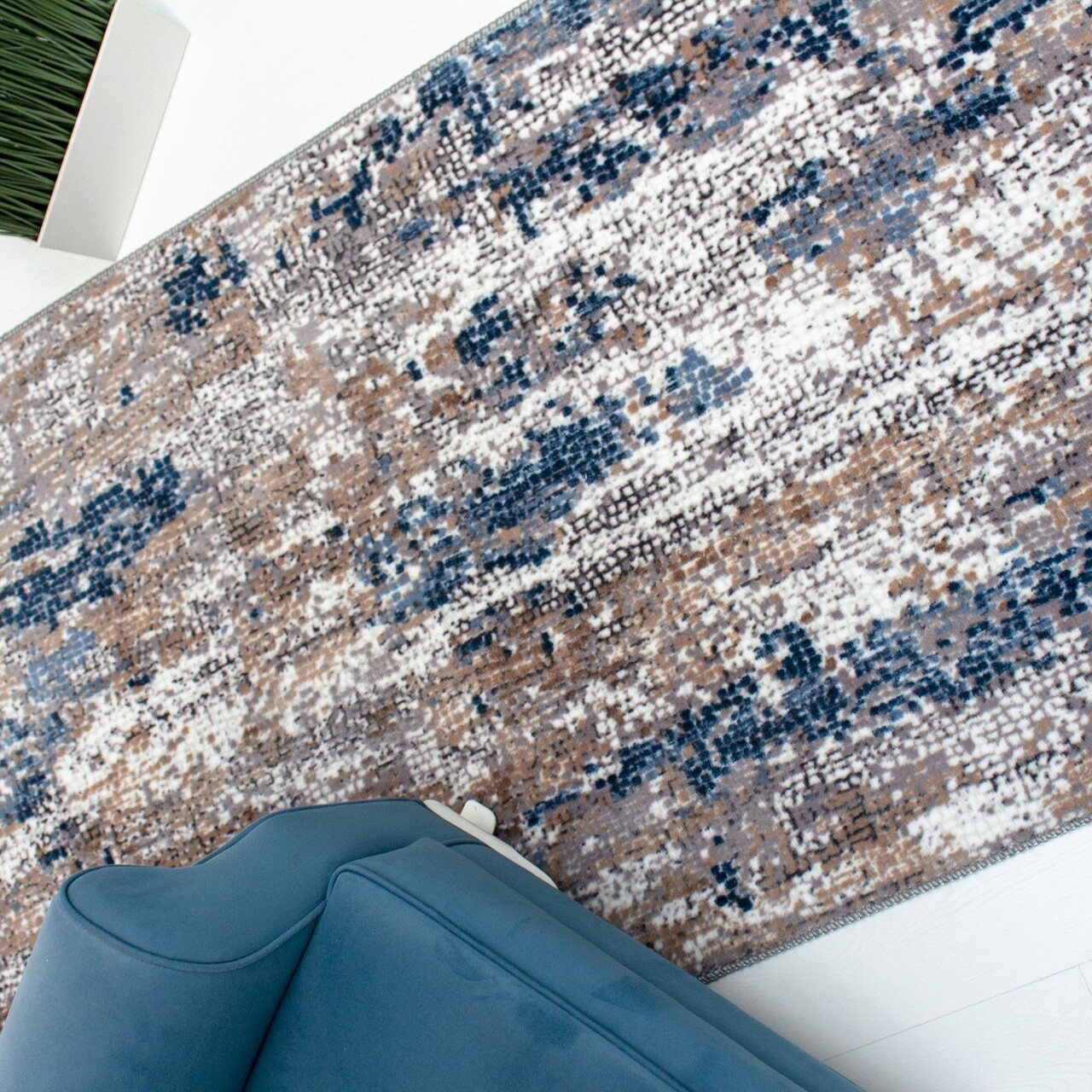 Covor, 121, 80x400 cm, Poliester, Nurca / albastru - 1 | YEO