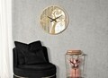 Ceas de perete cu oglinda Gold Tree, Ø55 cm, fier/MDF, auriu