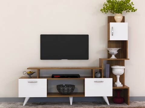 Comoda tv aspar, gauge concept, 178x150 cm, pal, alb/aluna