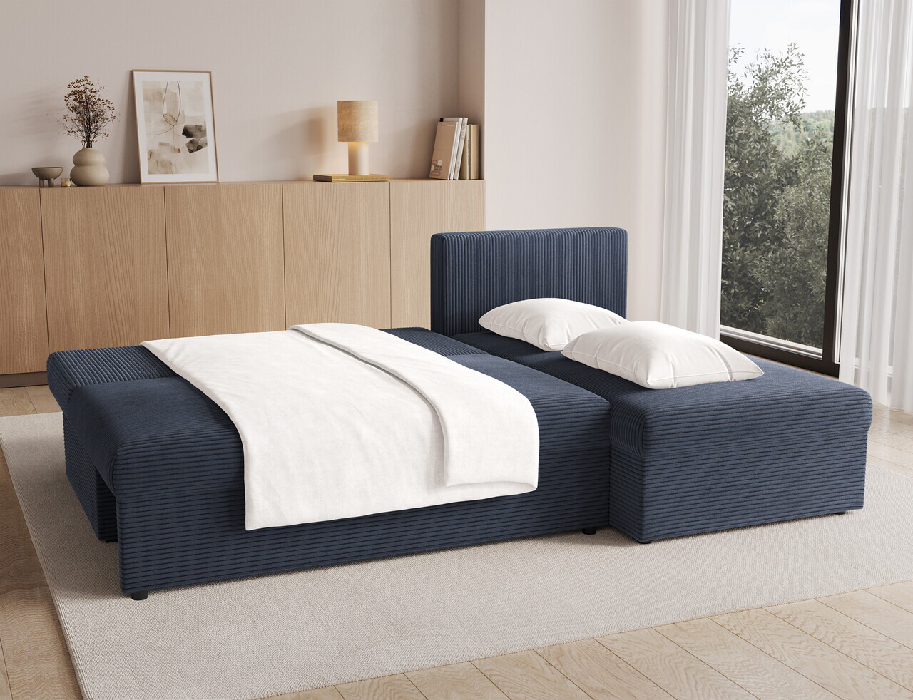 Coltar extensibil reversibil 3 locuri ELTAP, 06JAR, Gino, 201x143x90 cm, lemn/poliester, gri inchis — imaginea 6