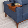 Canapea extensibila cu 3 locuri, Unique Design, 867UNQ1367, Lemn de carpen, Albastru inchis