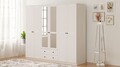 Dulap pentru haine, Rabi, Rb-064-03, 210x184x52 cm, Alb mat