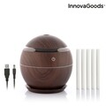 Mini umidificator difuzor de arome Dark Walnut InnovaGoods, 10x10x10 cm