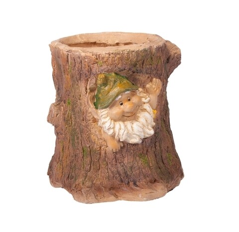 Ghiveci, Tree Trunk Gnome, Creaciones Meng, 27x27.5 cm, polirasina