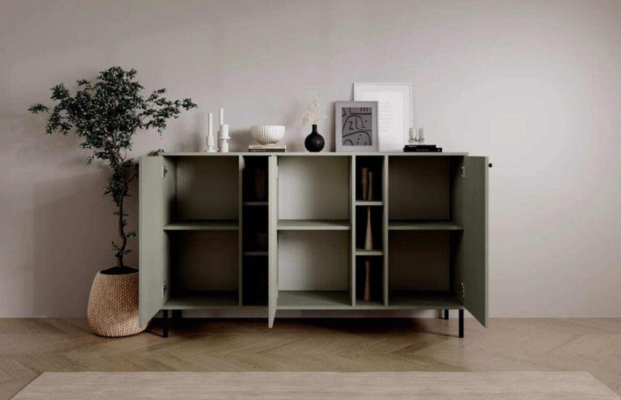 Comoda ADRK, Tili 3D 6P, 157.7x40.8x95 cm, PAL laminat, verde eucalipt — imaginea 6