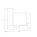 Set mobilier living 4 piese Raalte, Bedora, 220.4x41.3x177.5 cm, PAL/plastic, stejar/negru