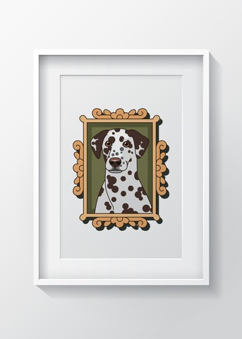 Tablou decorativ dalmatian, oyo kids, 29x24 cm, lemn/mdf, multicolor