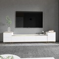 Comoda TV, Inarch, Imaj, 180x45.2x35 cm, PAL, Alb/Auriu
