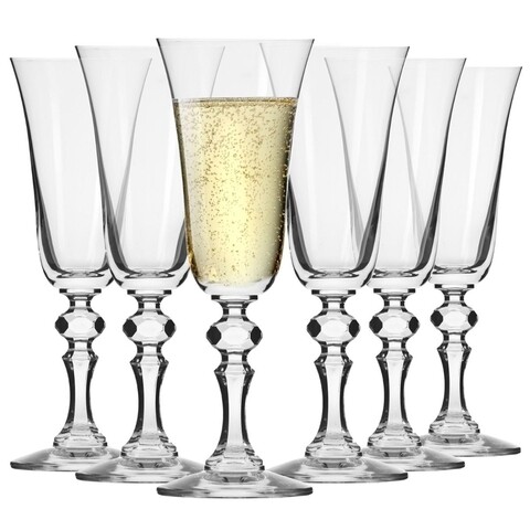 Set 6 pahare pentru sampanie, Krosno, Krista, 150 ml, sticla cristal