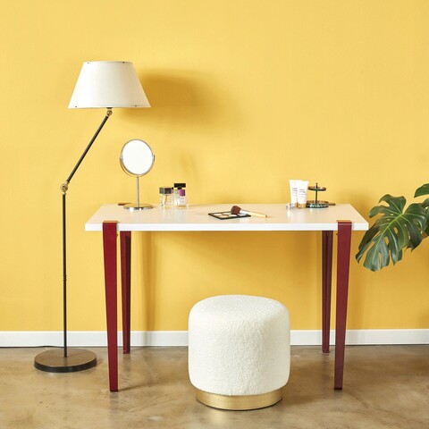 Masa de toaleta / machiaj, Logg, Elaea, 90x75x45 cm, Alb / Burgundia 90x75x45 imagine 2022