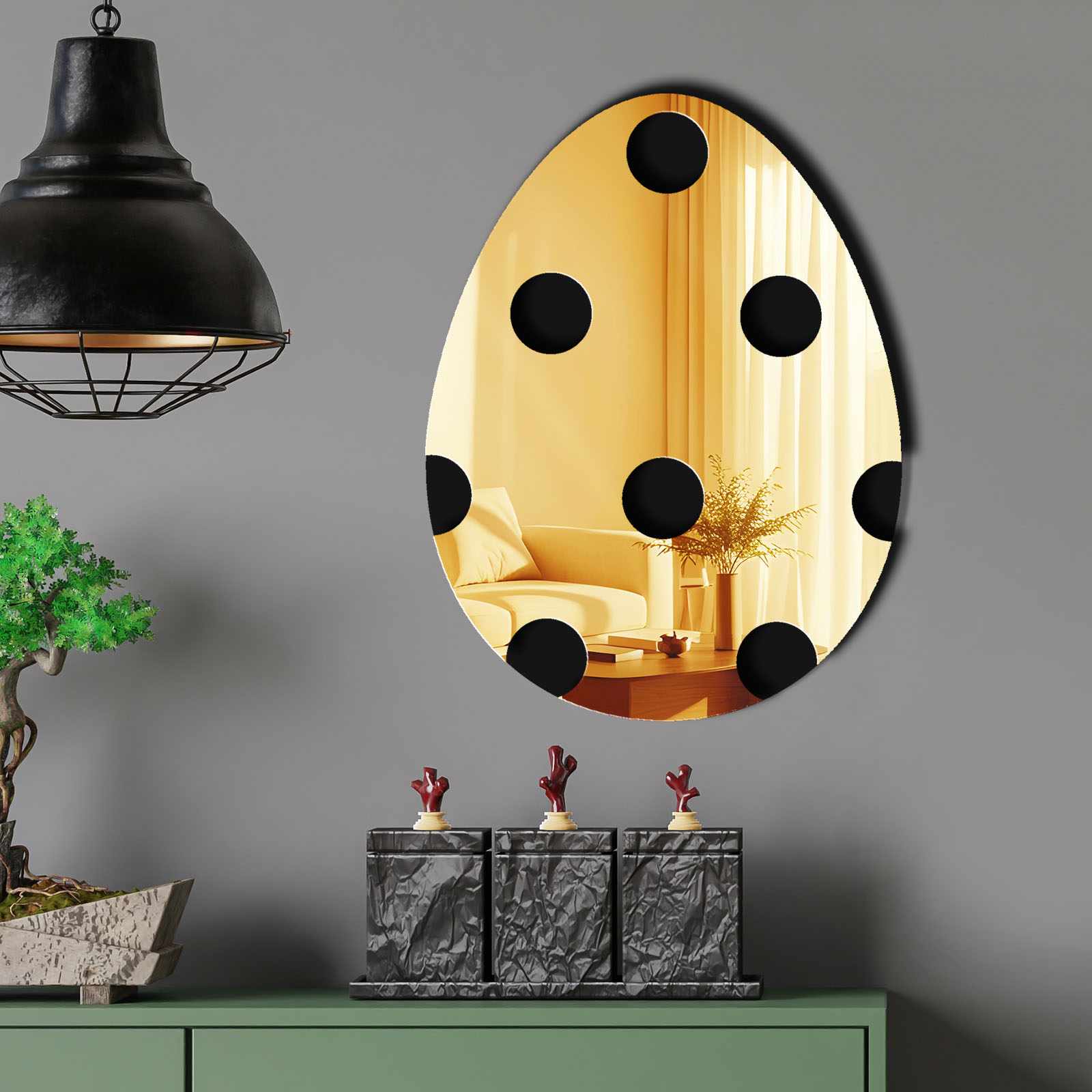 Oglinda decorativa, EAS003GOLD, Baza din 100% EVA (Grosime: 10 mm), Auriu