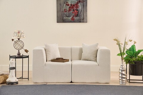 Canapea 2 locuri, Atelier del Sofa, 825BLC5411, Tesatura Chenille, Crem