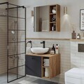 Set Dulap de Baie cu Chiuvetă și Oglindă (2 Piese), Hanah Home, 2470, MDF, Pin Atlantic / Antracit