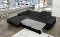 Coltar extensibil stanga 4 locuri ELTAP, Armd-73, Armando, 289x203x85 cm, lemn/poliester, gri inchis/negru