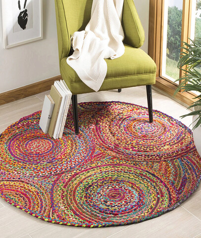 Covor, 00001A , 90×90 cm, Iuta, Multicolor